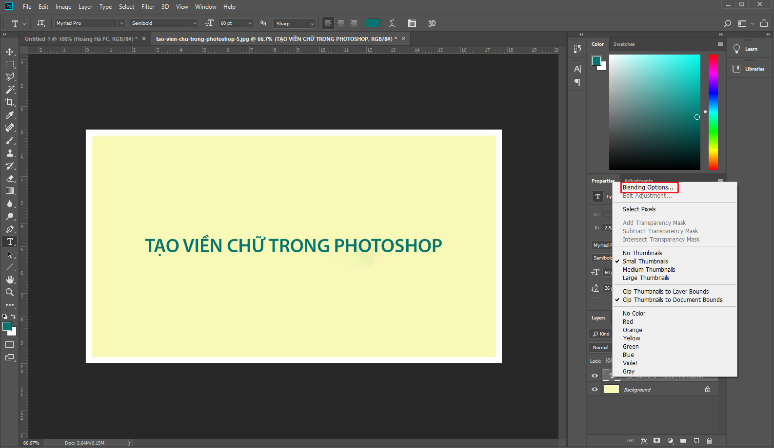 Hướng Dẫn Tạo Viền Chữ Trong Photoshop