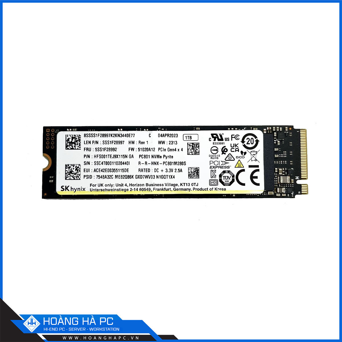 Ổ cứng SSD SK Hynix PC801 1TB NVMe PCIe Gen4 0