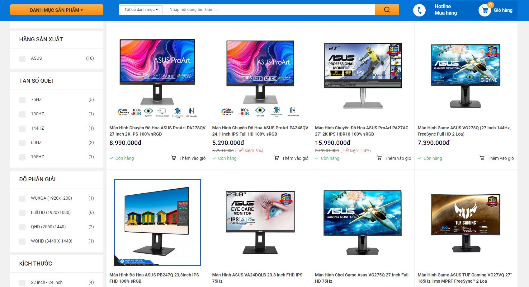Hoàng Hà PC - Địa chỉ cung cấp màn hình máy tính Asus chính hãng, giá rẻ