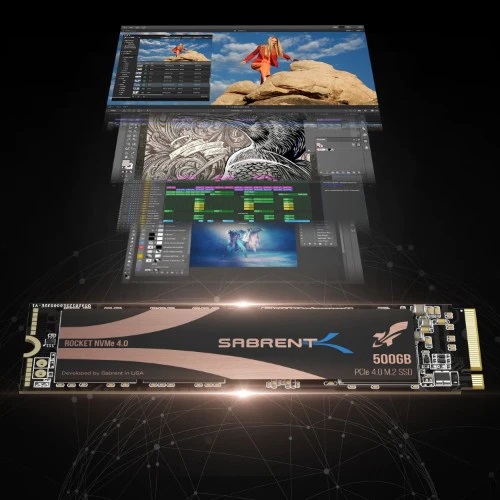 SSD Sabrent Rocket 500GB M.2 NVMe PCIe Gen 4.0 x4 