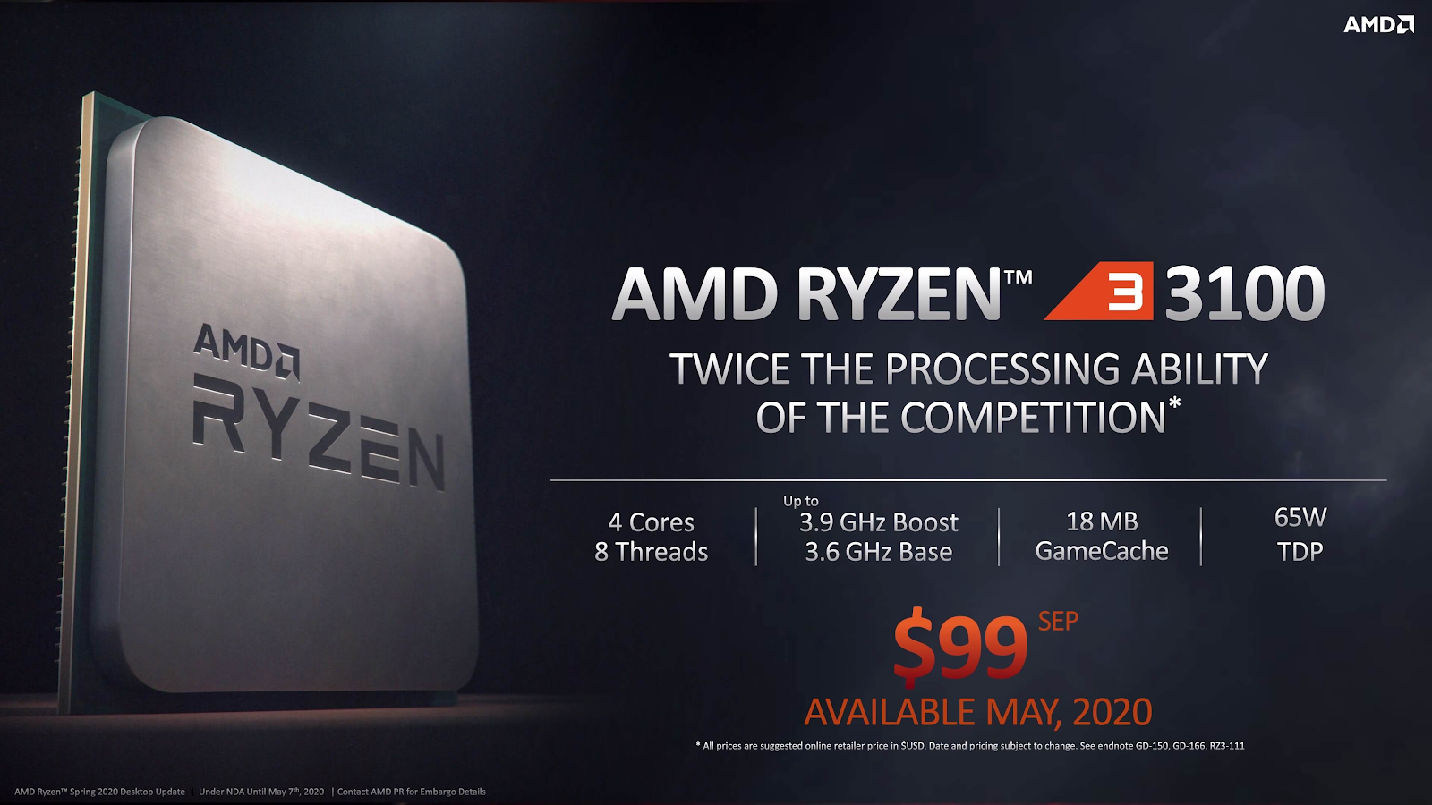 CPU AMD RYZEN 3 3100 
