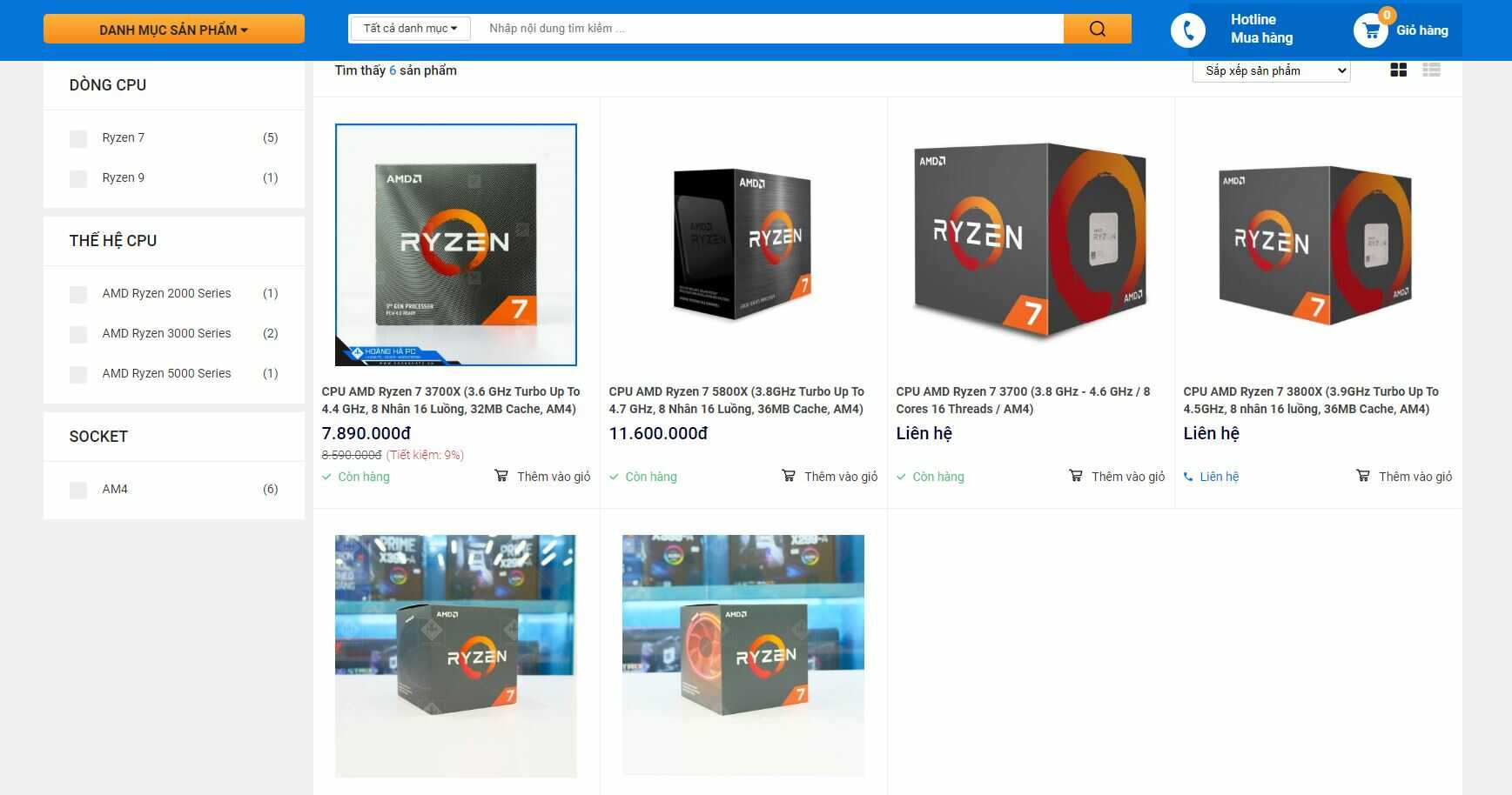 Hoàng Hà PC - chuyên cung cấp Ryzen 7 chính hãng, các loại toàn quố