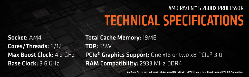 CPU AMD RYZEN 5 2600X