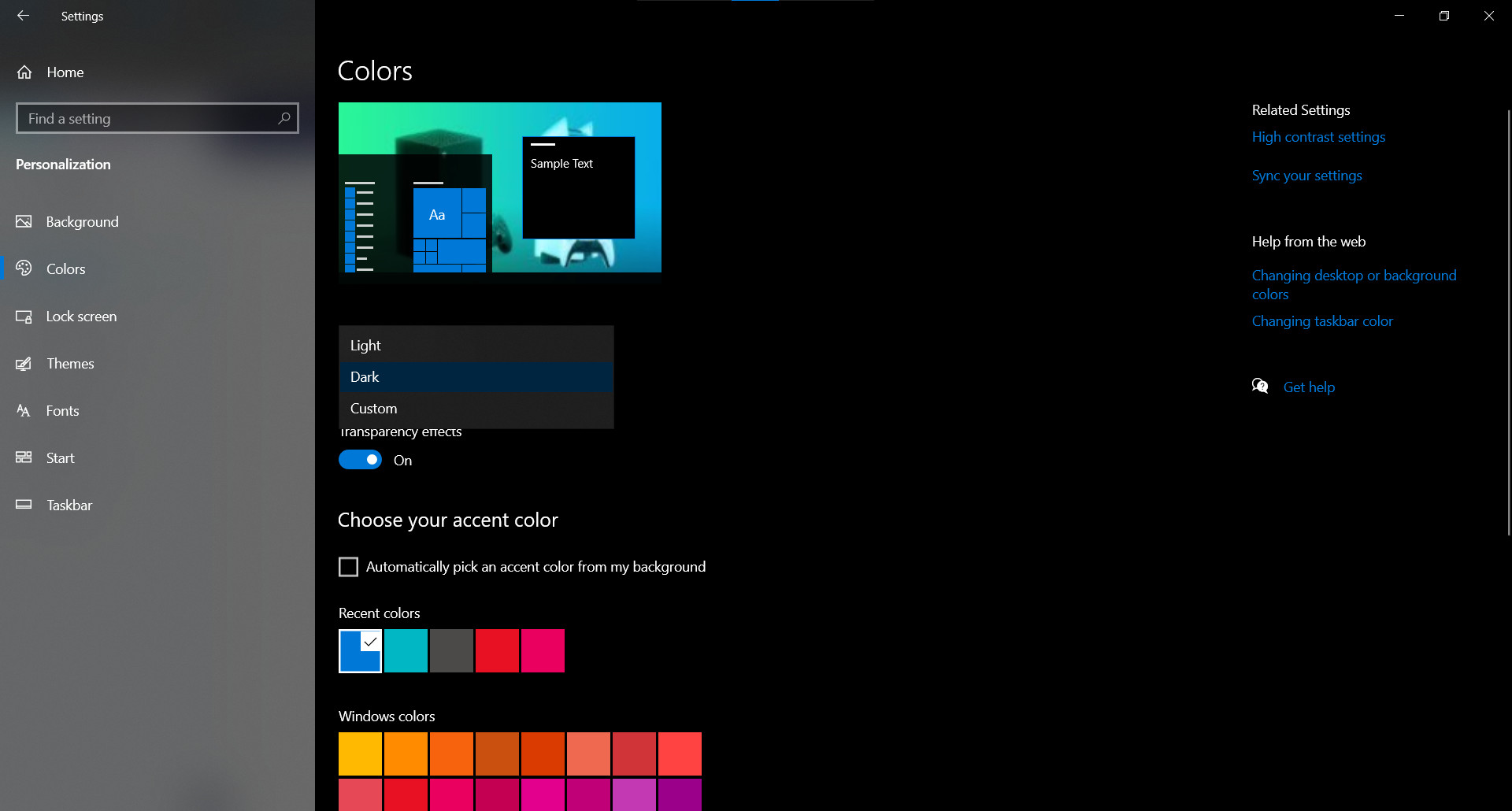 Hướng dẫn phủ đen mọi thứ trên Windows 10