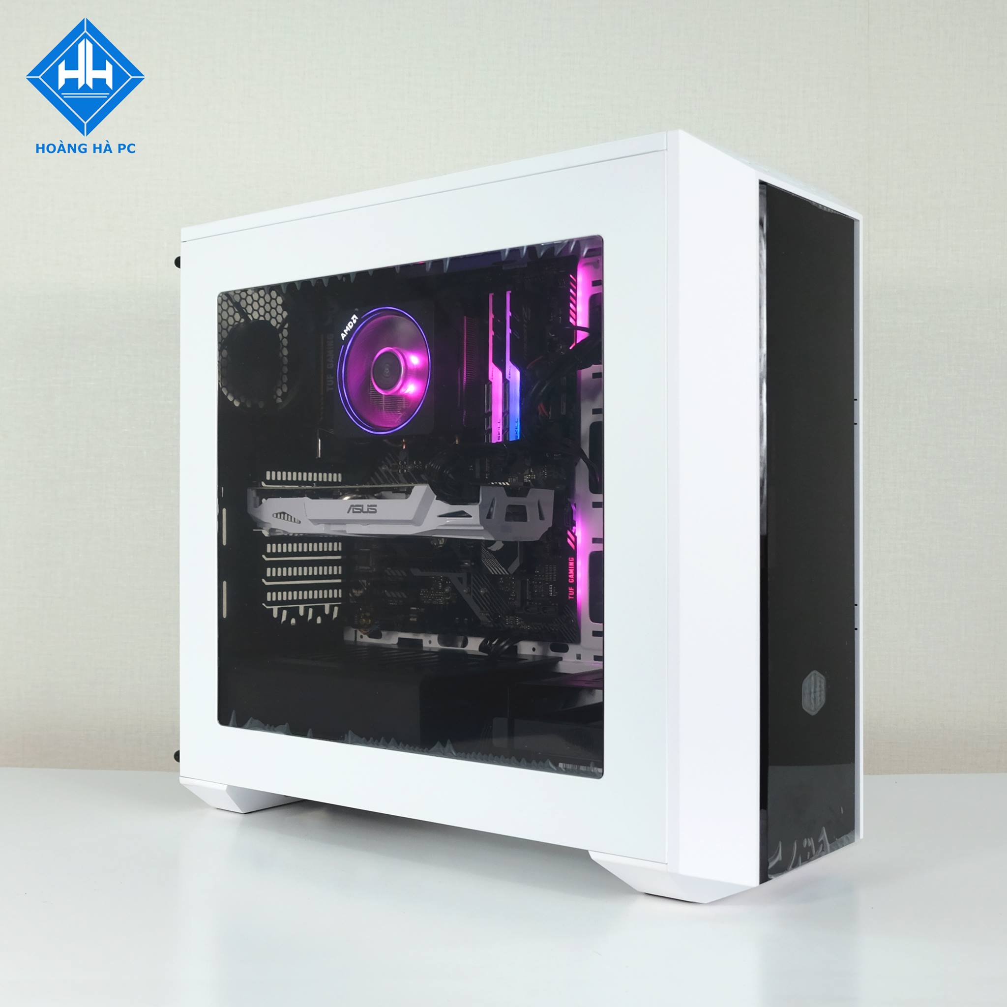 Cấu hình PC Workstation Ryzen 7 2700x kết hợp với vỏ case MasterBox White đẹp mê ly