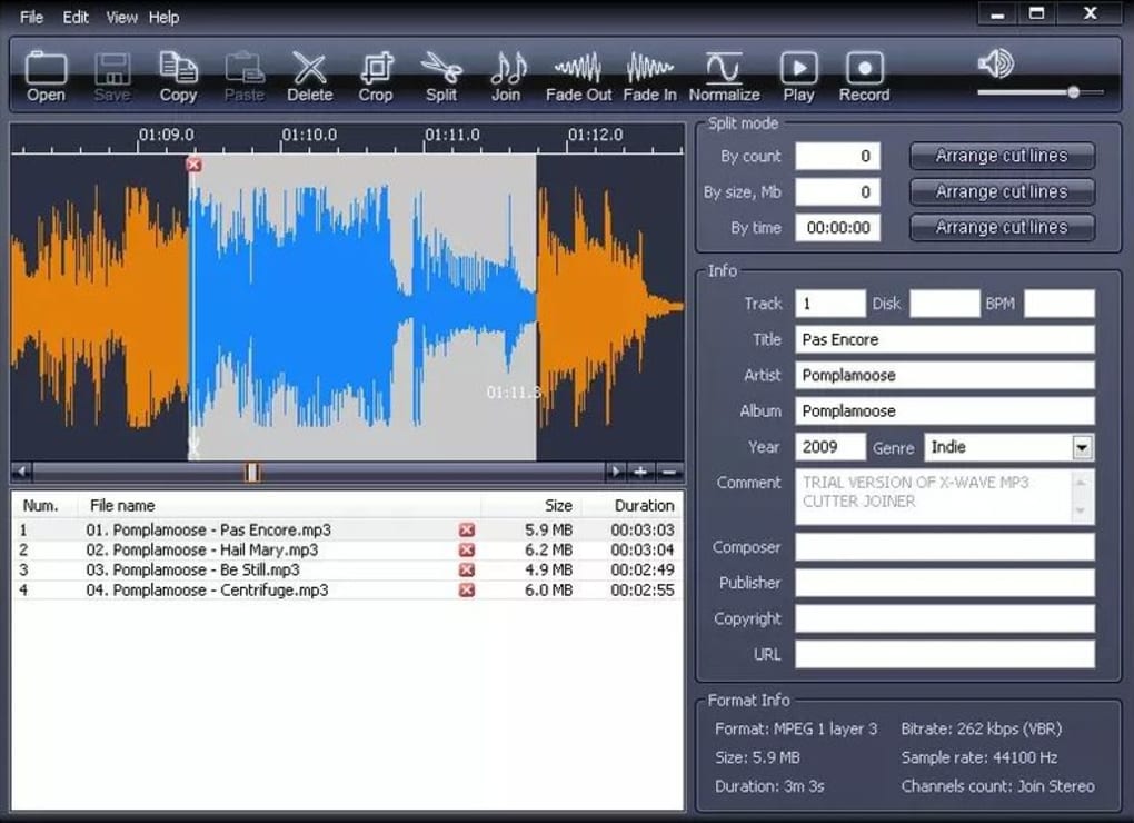 X-Wave MP3 Cutter Joiner - Phần Mềm Cắt Nhạc, Nối File, Thu Âm Miễn Phí