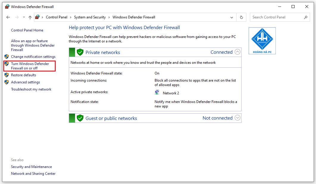 Hướng Dẫn Cách Tắt Tường Lửa Win 10 Bằng Control Panel