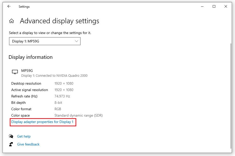 Cách chỉnh tần số quét màn hình trên Windows 10