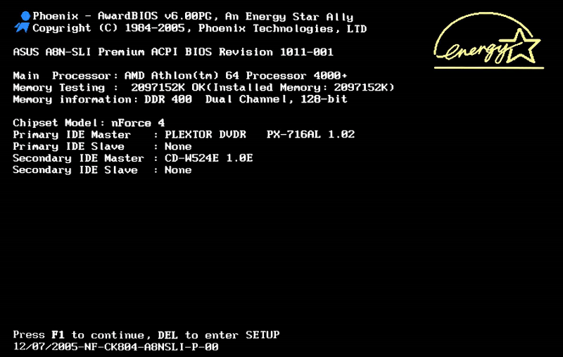 menu cài đặt bios