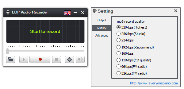 Phần mềm thu âm EOP Audio Recorder