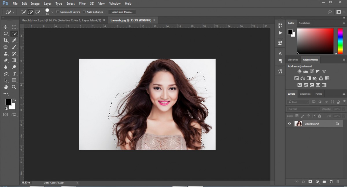 Đổi màu tóc trong photoshop nhuộm tóc bằng phần mềm Photoshop CS6 CC   Trường THPT Phạm Hồng Thái