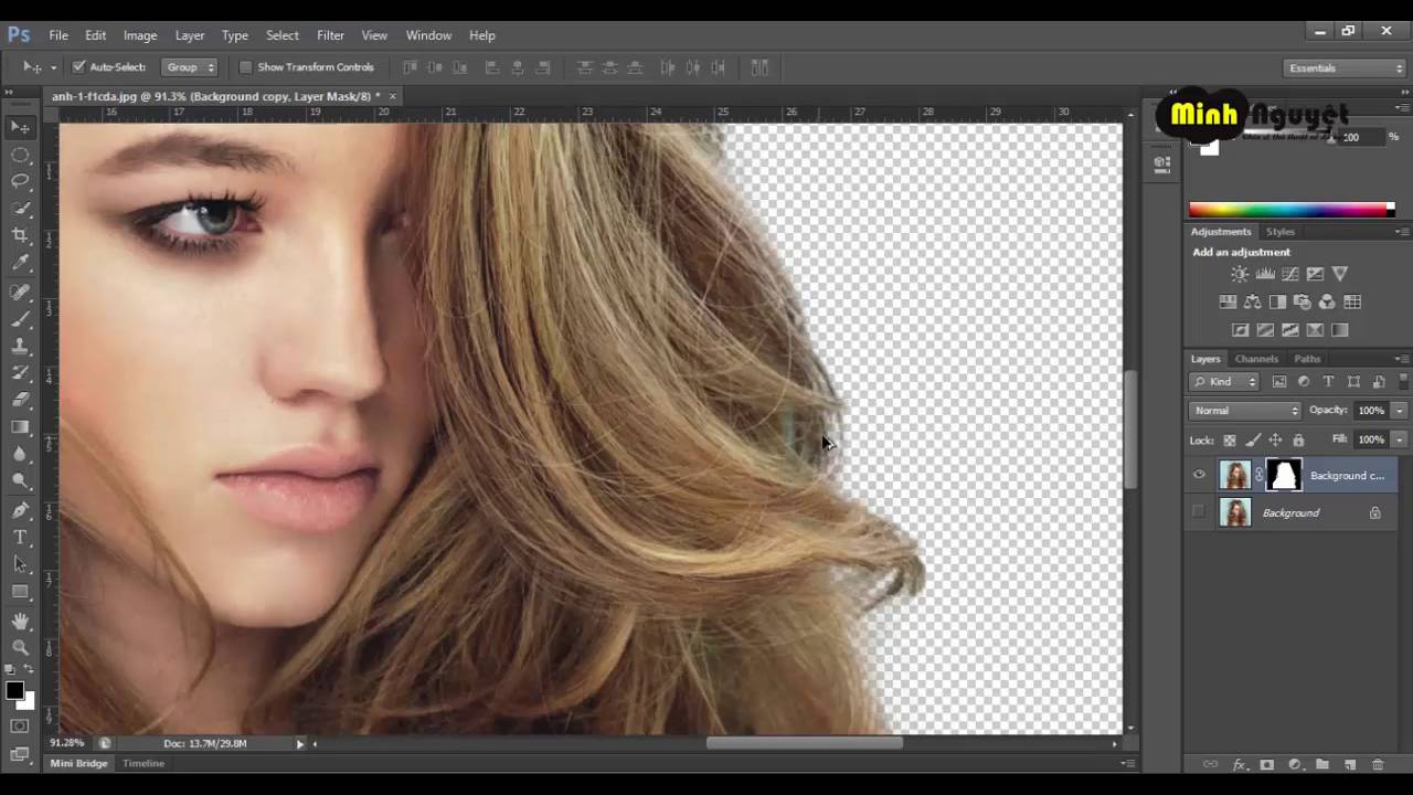 Cách tách tóc nền phức tạp trong photoshop