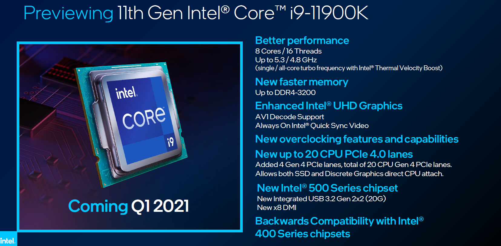 Tổng Hợp Thông Tin Về Intel Core i9 11900K, i7 11700K, i5 11600K,...