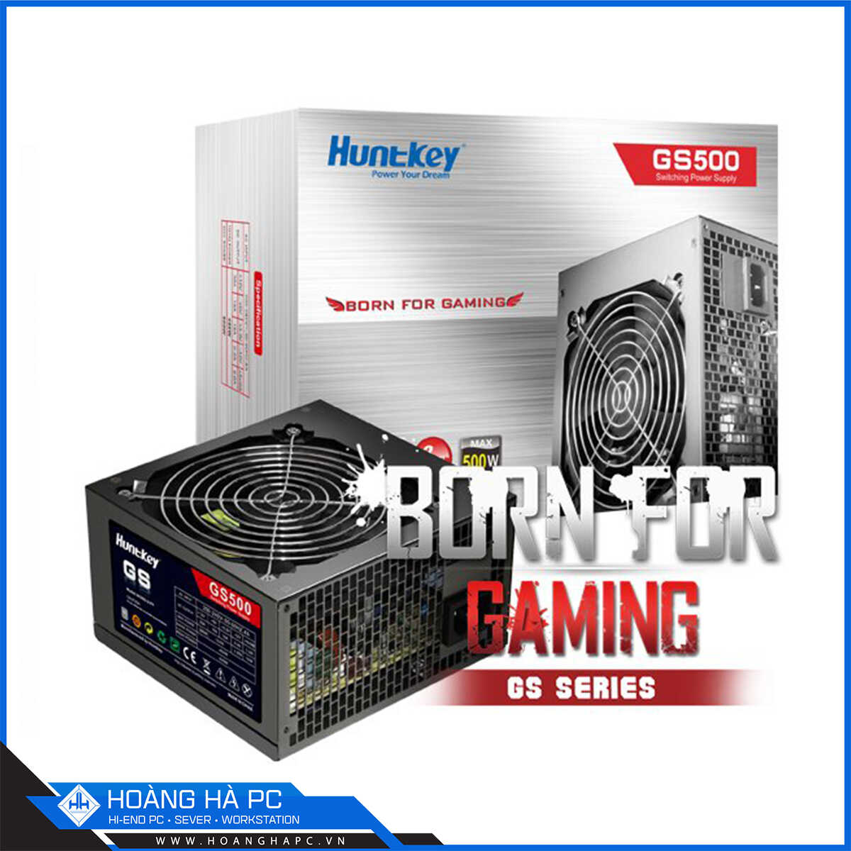Nguồn Huntkey 500W – GS500 (80 Plus/Non Modular)