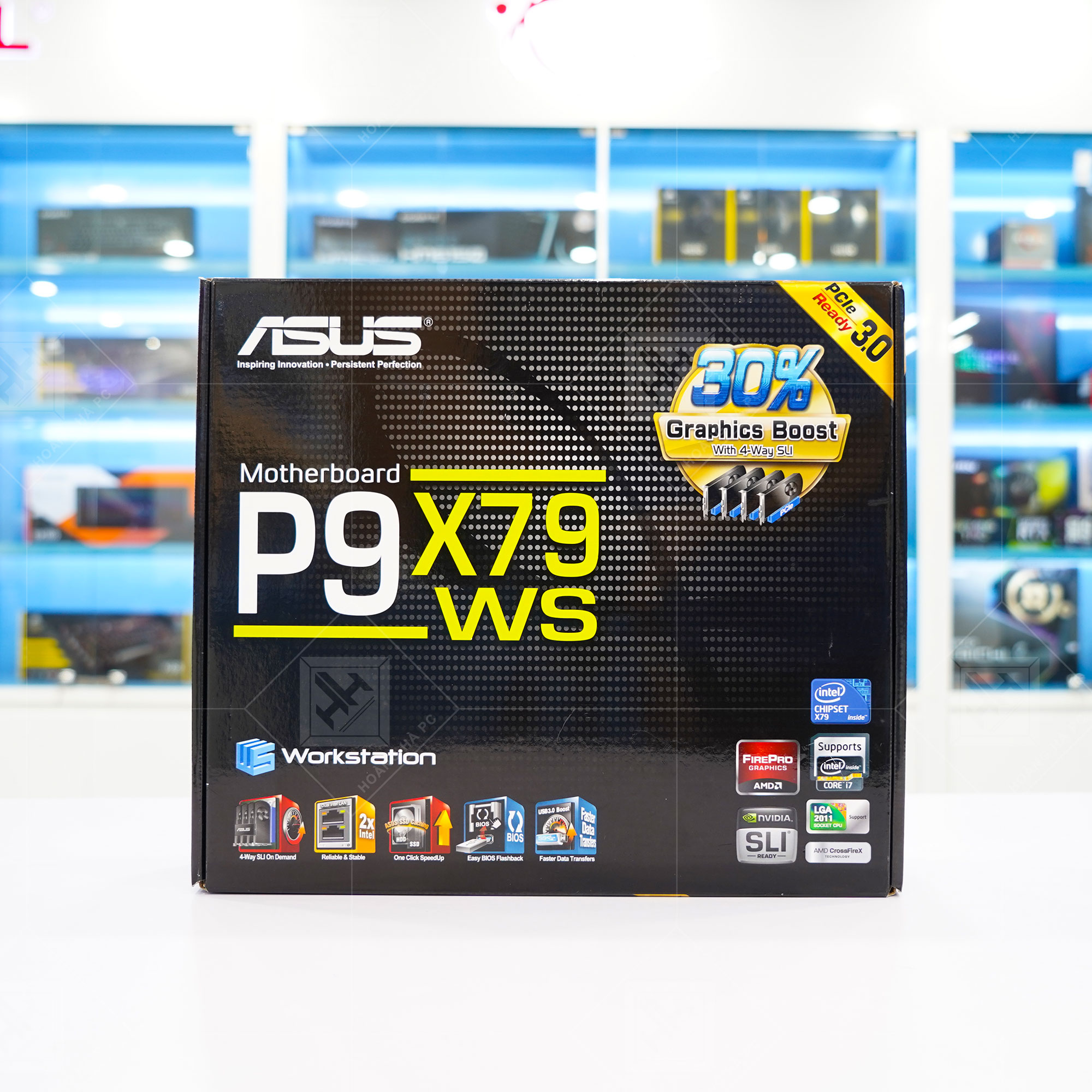 MAINBOARD ASUS P9X79 WS (Intel X79, LGA 2011, ATX, 8 Khe Cắm Ram DDR3)