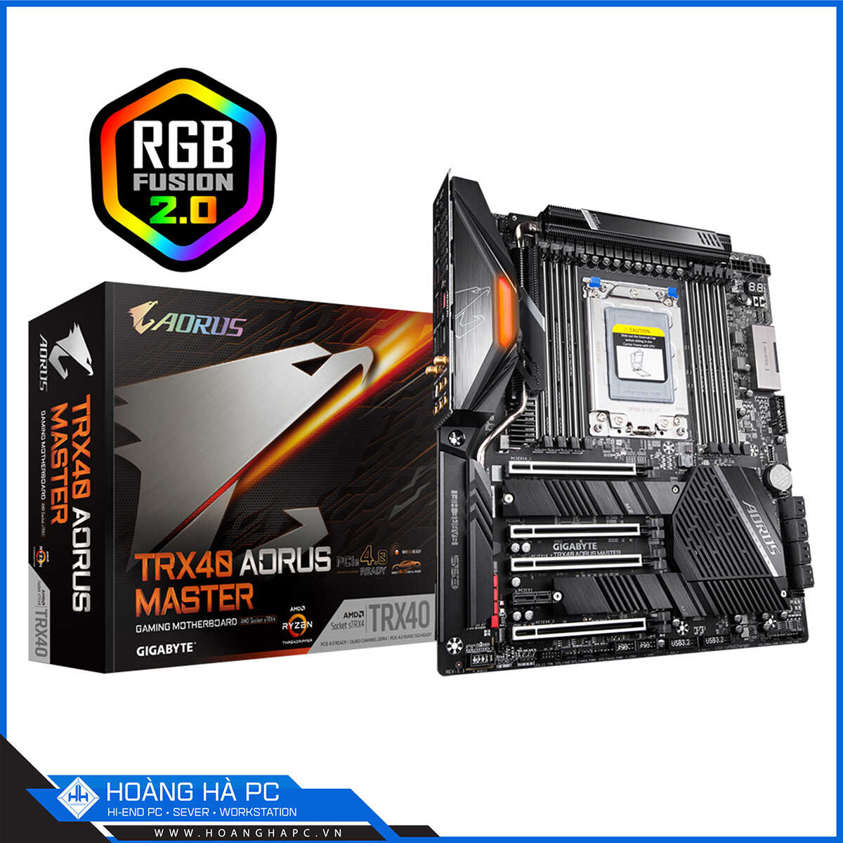 Mainboard GIGABYTE TRX40 AORUS MASTER (AMD TRX40, Socket sTRX4, E-ATX, 8 Khe Cắm Ram DDR4)