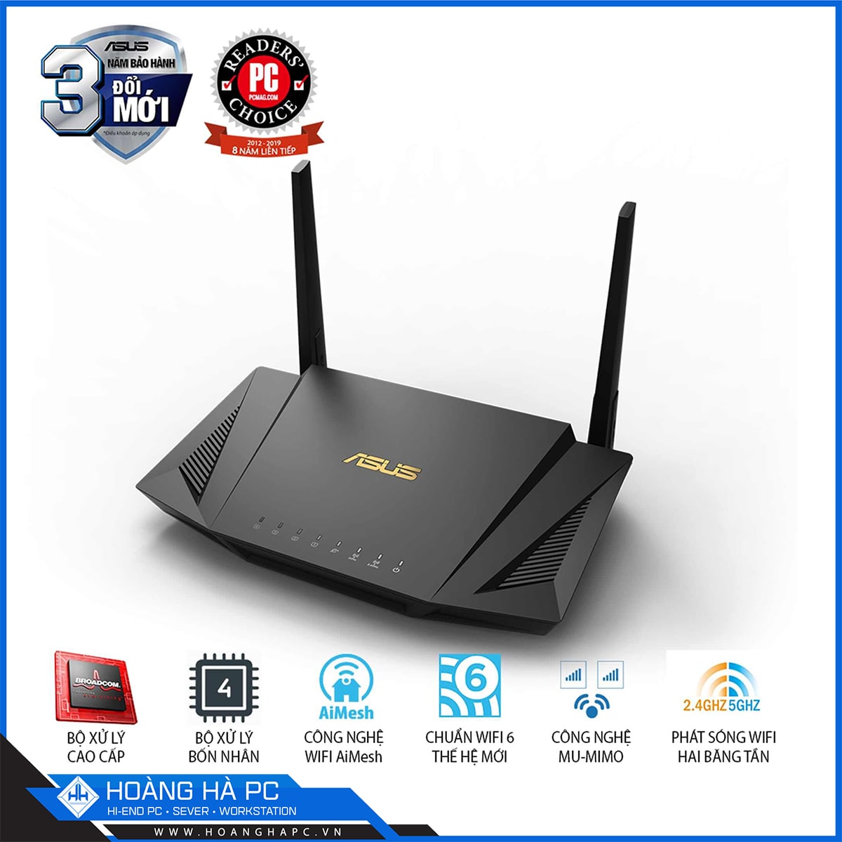 Router Wifi Asus RT-AX56U Wifi AX1800 2 Băng Tần