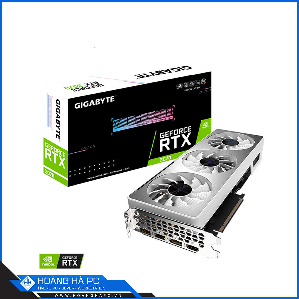 VGA Gigabyte RTX 3070 VISION OC - 8GD (8GB GDDR6, 256-bit, HDMI +DP, 1x8-pin+6x1-pin)