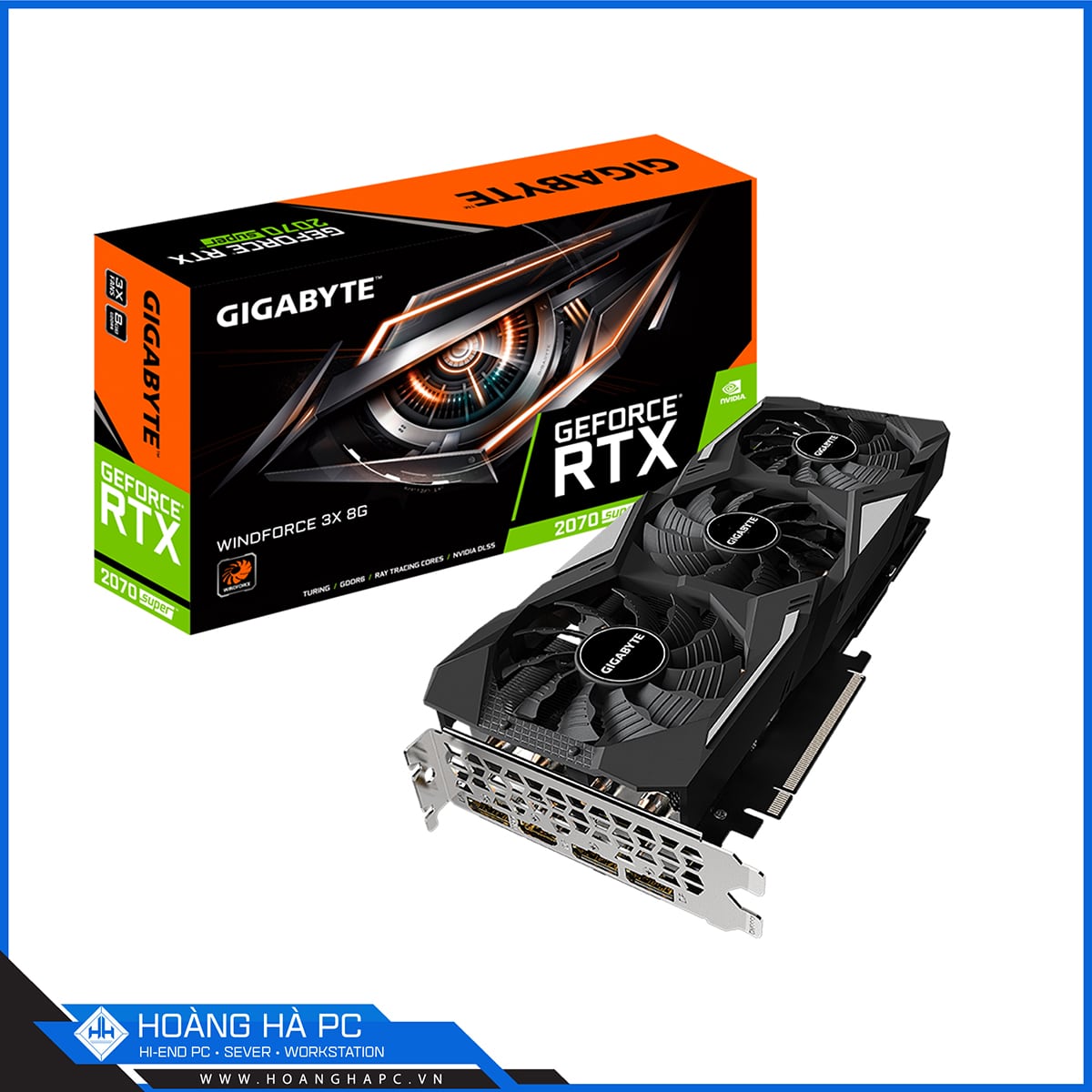 VGA GIGABYTE GeForce RTX 2070 SUPER WINDFORCE 3X 8G (8GB GDDR6, 256-bit, HDMI +DP, 1x8-pin, 1x6-pin)