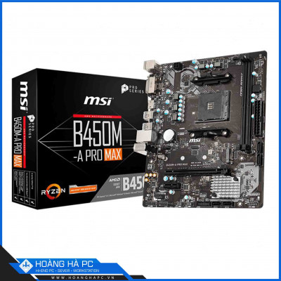 Mainboard MSI B450M-A PRO MAX (AMD B450, Socket AM4, m-ATX, 2 khe RAM DDR4)