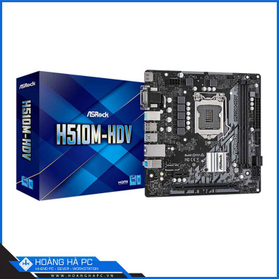 Mainboard ASROCK H510M-HDV (Intel H510, Socket 1200, m-ATX, 2 khe Ram DDR4)