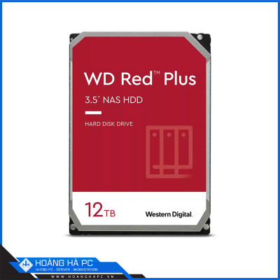 Ổ cứng HDD Western Digital RED PLUS 12TB NAS (3.5 inch, SATA3 6Gb/s, 256MB Cache, 7200rpm)