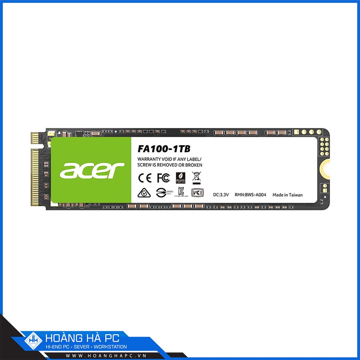 Ổ cứng SSD Acer FA100 1TB M.2 NVMe (Đọc 3300MB/s - Ghi 2700MB/s) 