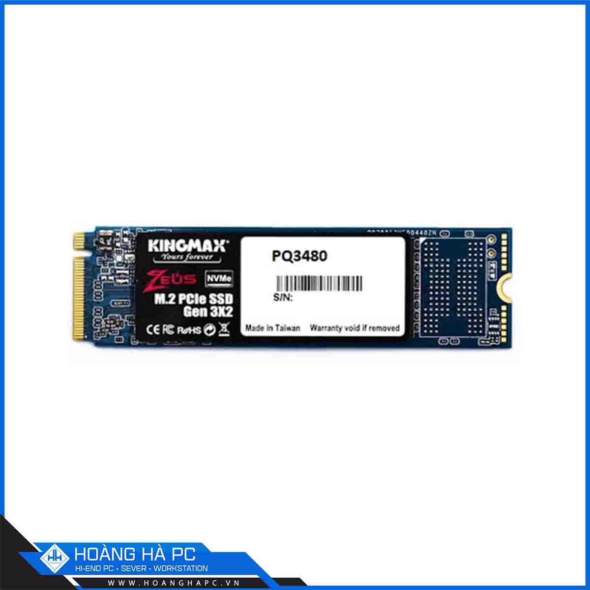 Ổ Cứng SSD KINGMAX Zeus PQ3480 256GB M.2 2280 PCIe NVMe Gen 3x4 (Đọc1950MB/s - Ghi 1200MB/s)