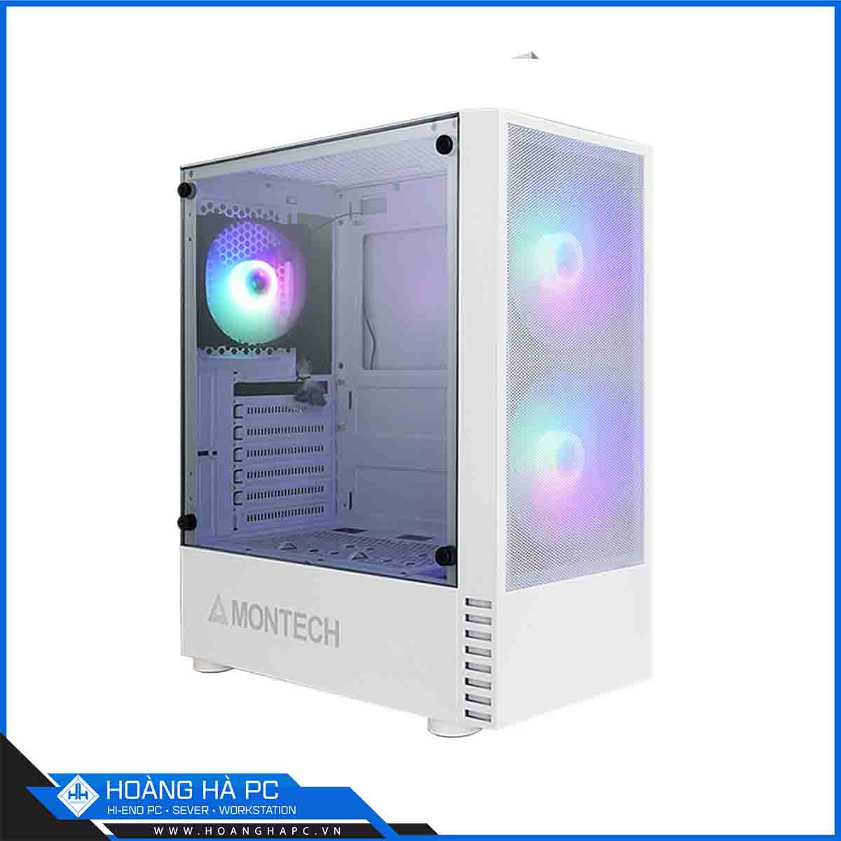 Vỏ Case Montech X2 MESH White - Rainbow LED FAN (Mid Tower/Màu Trắng)