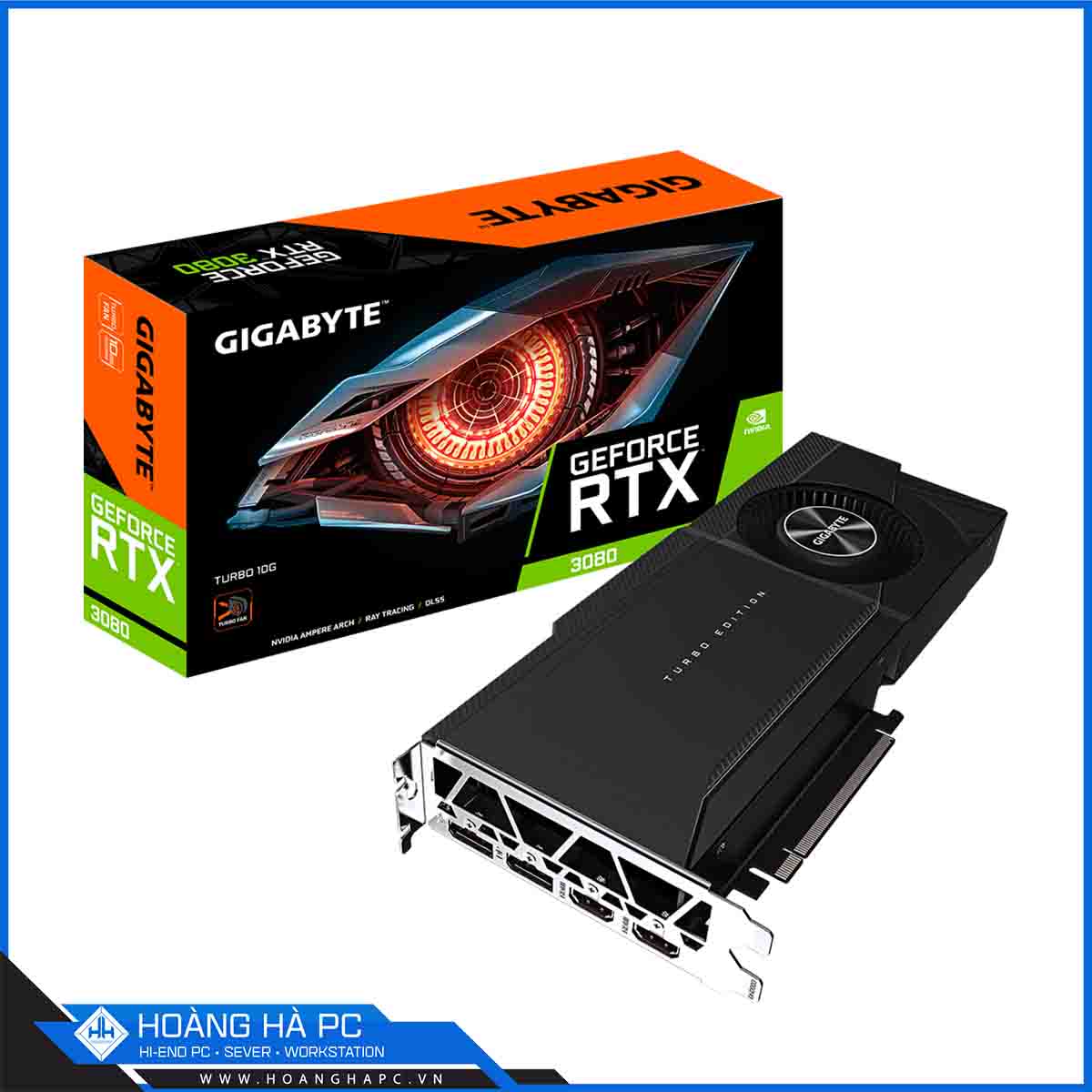 VGA Gigabyte RTX 3080 TURBO - 10GD Rev 2.0 (10GB GDD6X, 320-bit, HDMI +DP, 2x8-pin)
