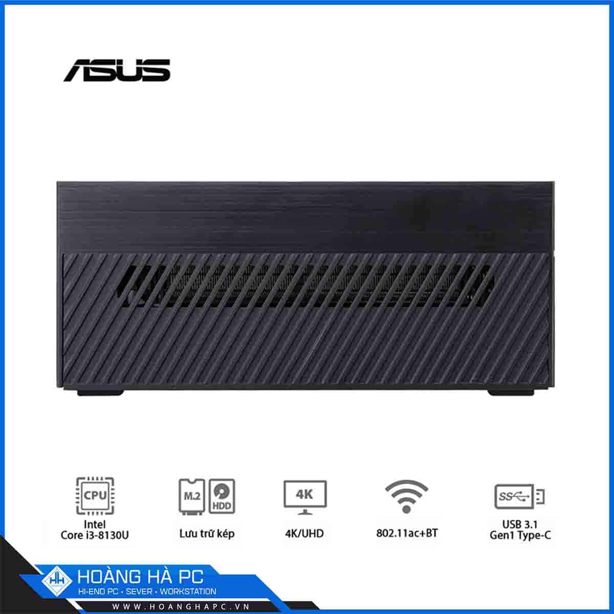 Mini PC Asus PN60-BElead (Intel Core i3-8130U/Barebone)) (90MR0011-M00560)