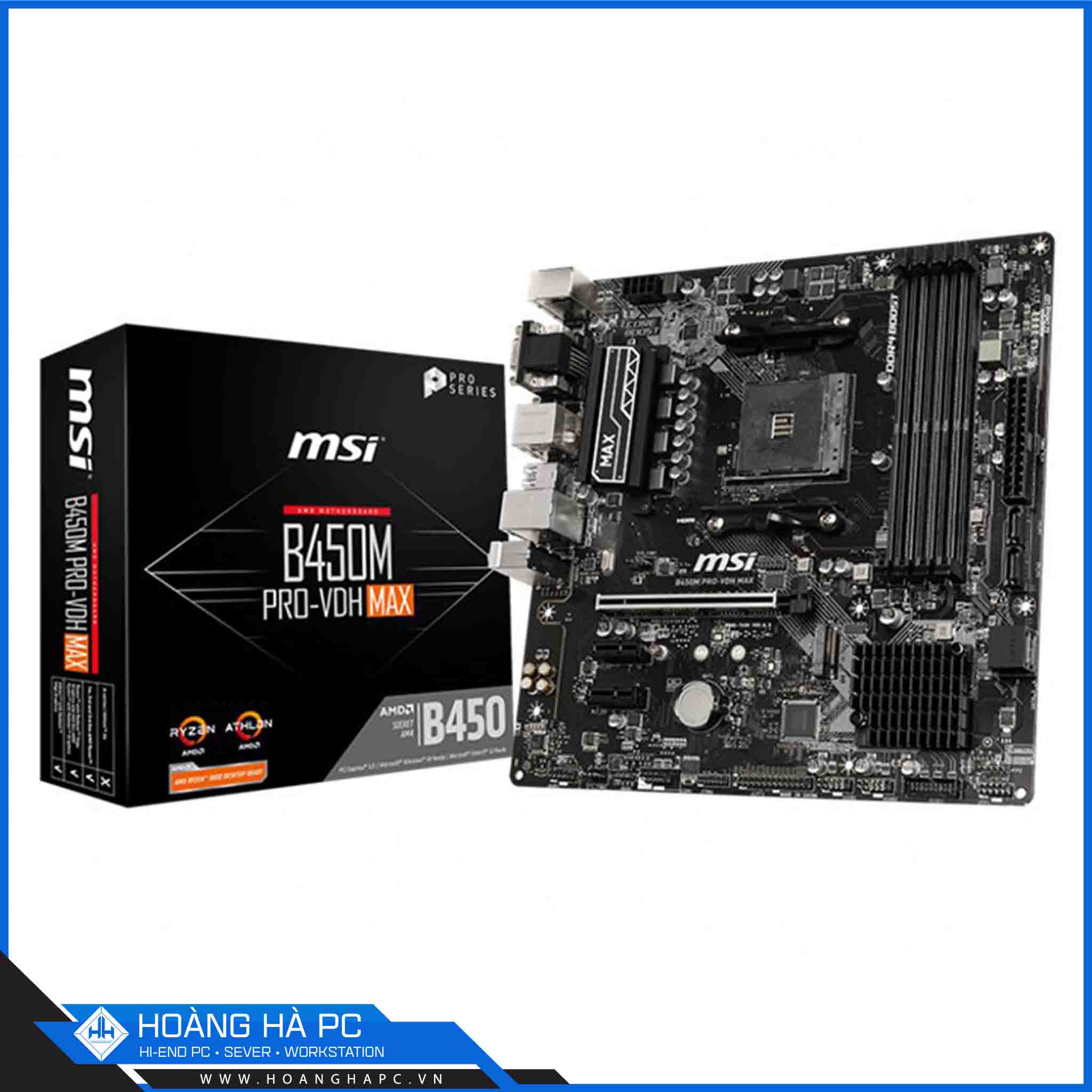 Mainboard MSI B450M PRO VDH MAX (AMD B450, Socket AM4, m-ATX, 4 khe RAM DDR4)