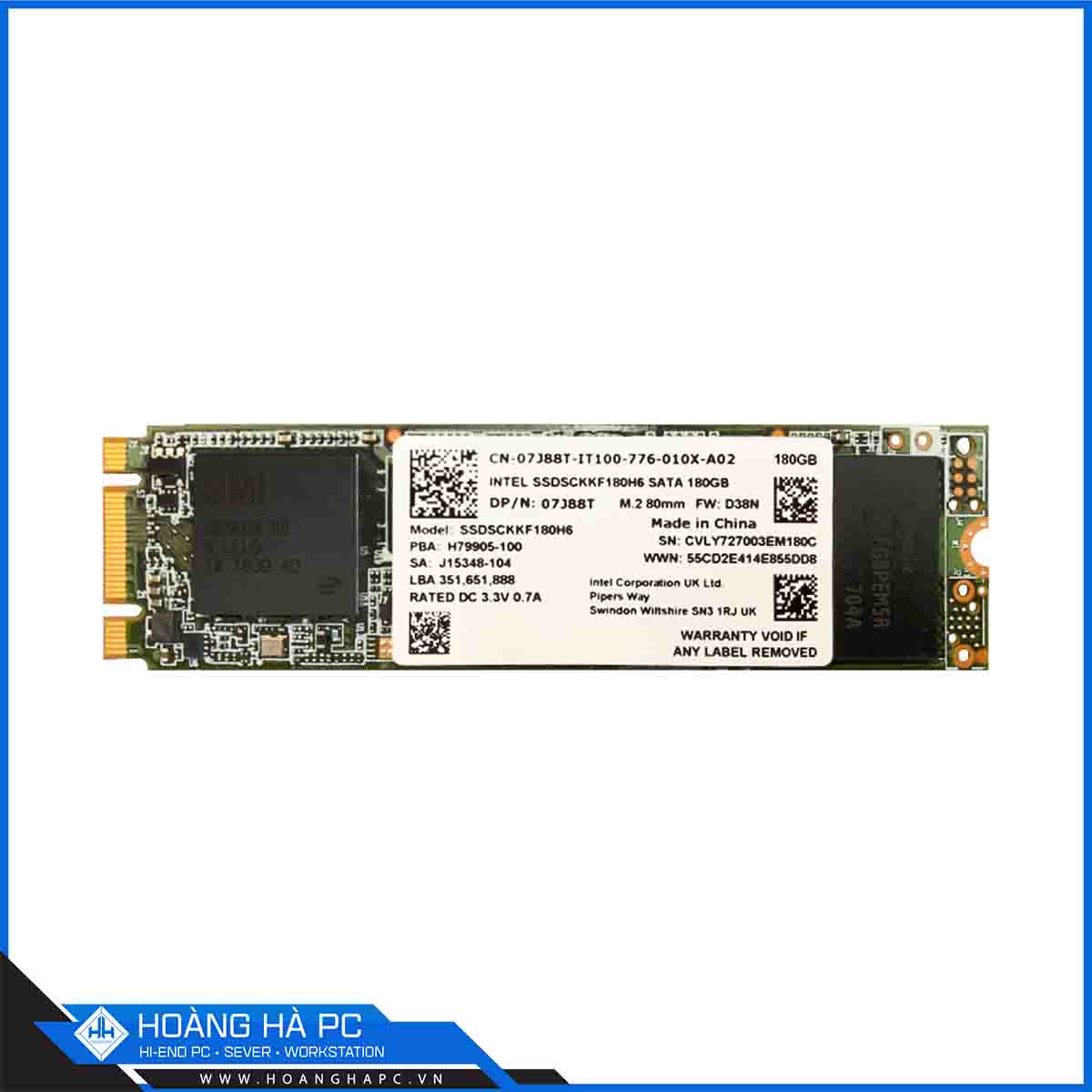 Ổ Cứng SSD Intel Pro 5400s 180G 2.5 inch M.2 SATA (Đọc 560MB/s - Ghi 475MB/s)