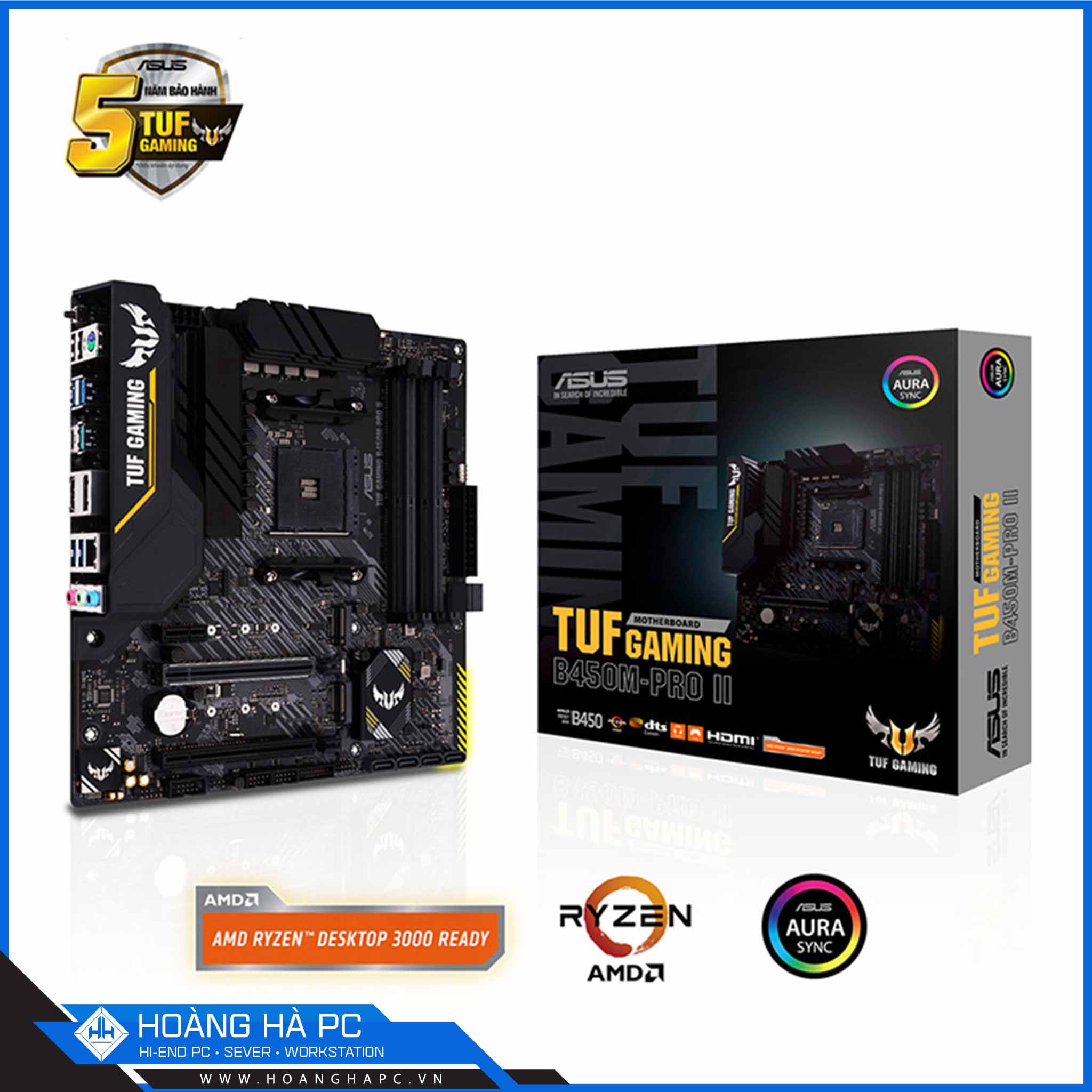 Mainboard ASUS TUF GAMING B450M PRO II (AMD B450, Socket AM4, M-ATX, 4 Khe Cắm Ram DDR4)