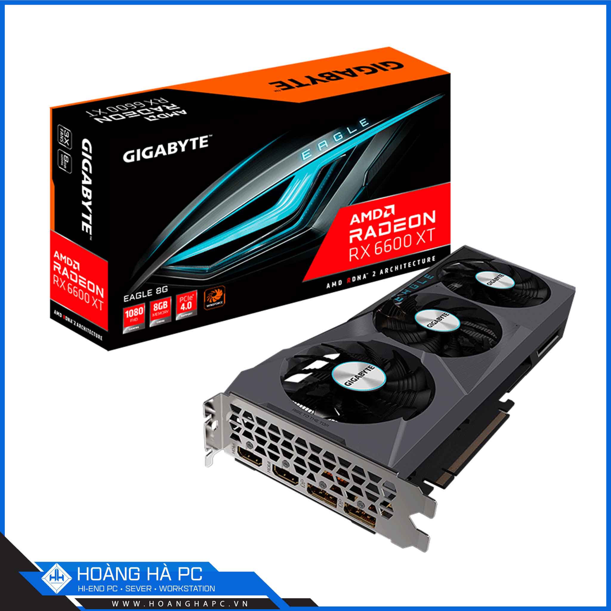 VGA Gigabyte RX 6600 XT EAGLE 8GB (8GB GDDR6, 128-bit, HDMI+DP, 1x8-pin)