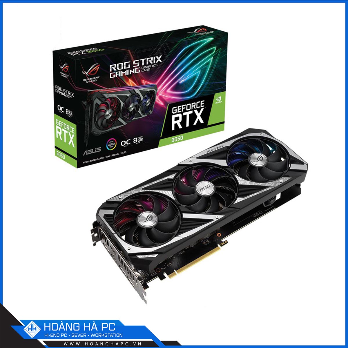 Asus ROG Strix GeForce RTX™ 3050 OC Edition 8GB (ROG-STRIX-RTX 3050-8G-GAMING) (8GB GDDR6, 128-bit, HDMI +DP, 1x8-pin)