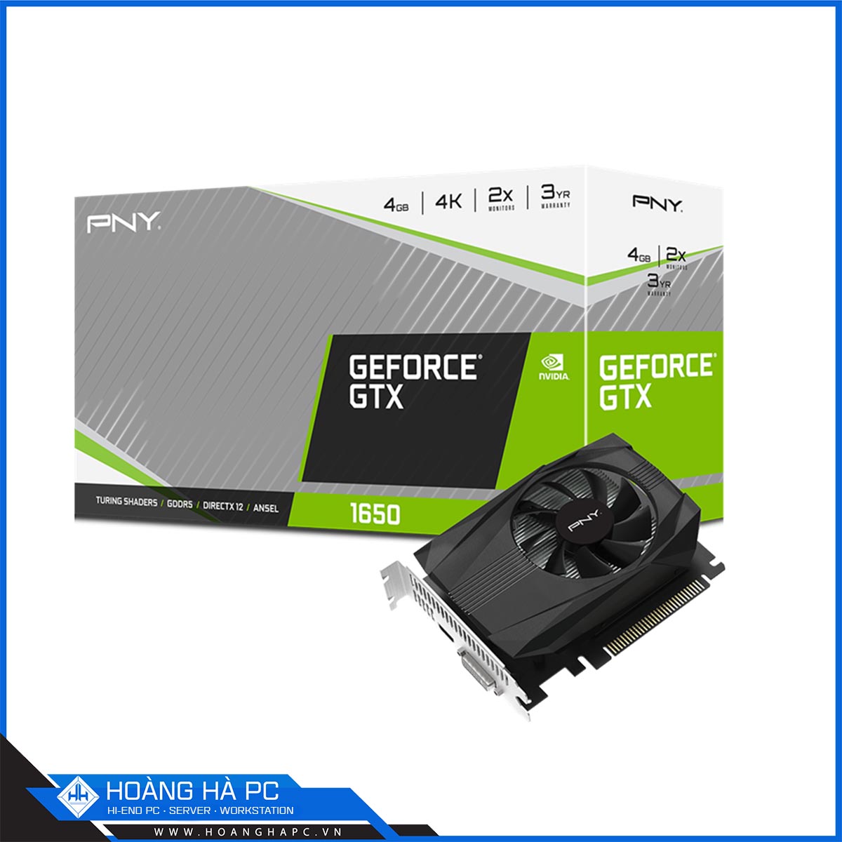 VGA PNY GTX 1650 4GB Single Fan (4GB GDDR6, 128-bit,  HDMI +DP)