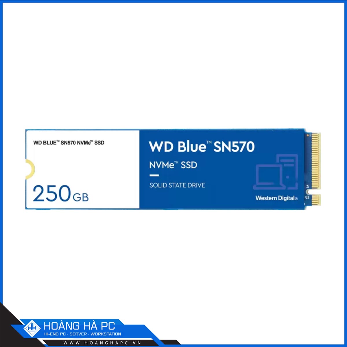 Ổ cứng SSD Western Digital Blue SN570 250GB PCIe Gen3 x4 NVMe M.2 (Đọc 3300MB/s - Ghi 1200MB/s) - (WDS250G3B0C)