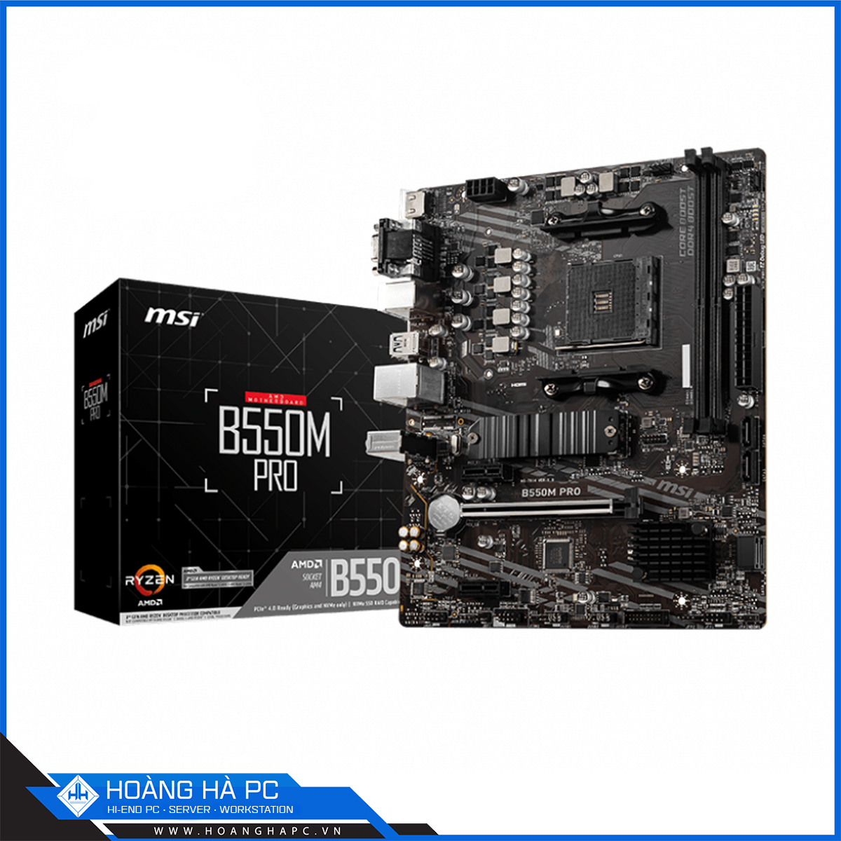 Mainboard MSI B550M PRO (AMD B550, Socket AM4, m-ATX, 2 khe RAM DDR4)