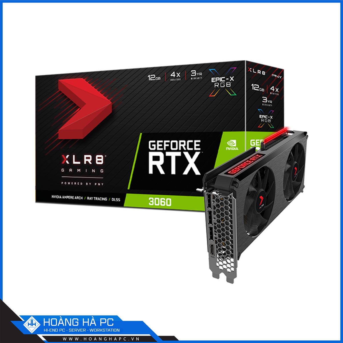 VGA PNY GeForce RTX 3060 12GB DUALFAN XLR8 RGB V2 (12GB GDDR6, 192-bit, HDMI +DP, 1x8-pin)