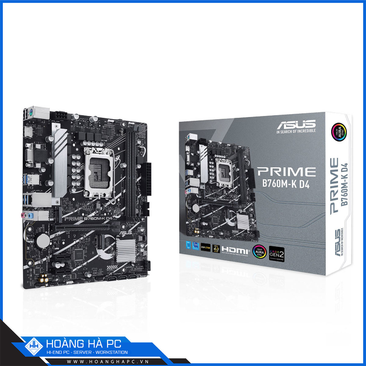 Mainboard ASUS PRIME B760M-K D4 (Intel B760, Socket LGA1700, mATX, 2 khe Ram DDR4)