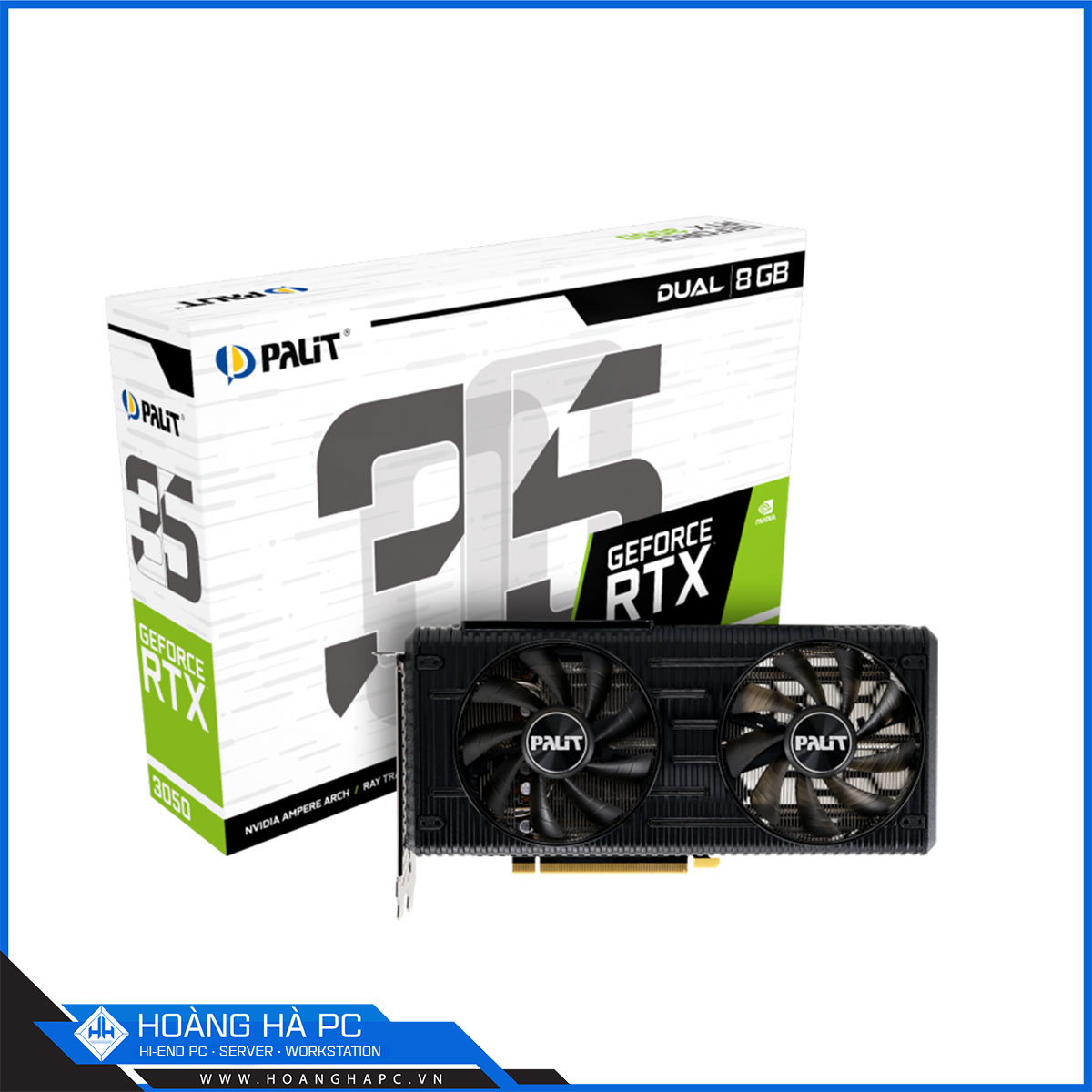 VGA PALIT RTX 3050 DUAL 8GB (128-bit, HDMI +DP, 8-pin x 1)