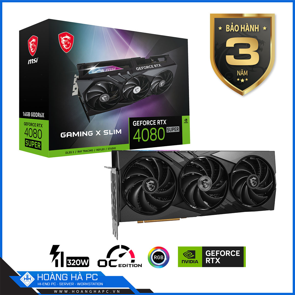 VGA MSI RTX 4080 SUPER 16G GAMING X SLIM