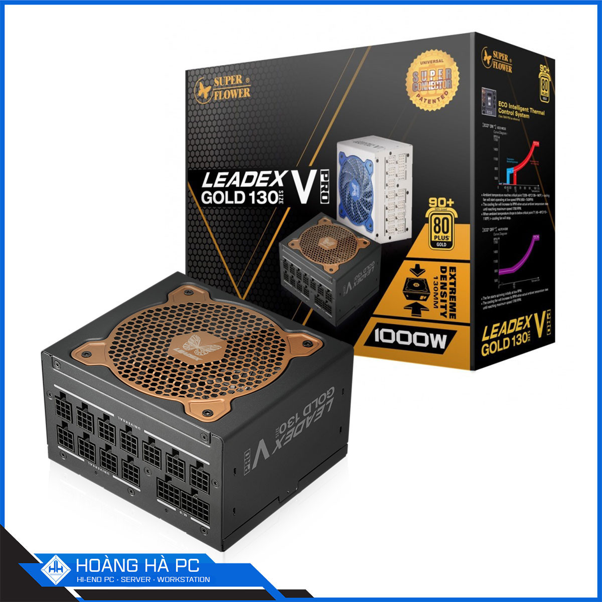 Nguồn Super Flower Leadex V Gold Pro 1000W Black (80 Plus Gold