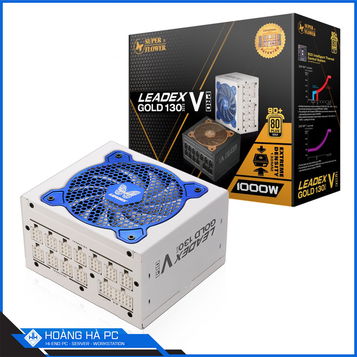 Nguồn Super Flower Leadex V Gold Pro 1000W White (80 Plus Gold