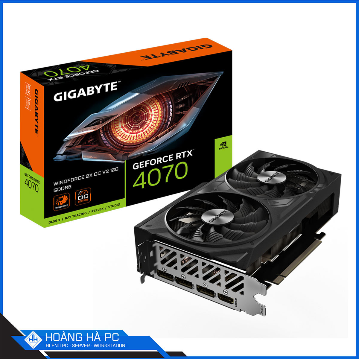 VGA GIGABYTE RTX 4070 WINDFORCE 2X OC V2 12G (GDDR6, 192-bit, DP+