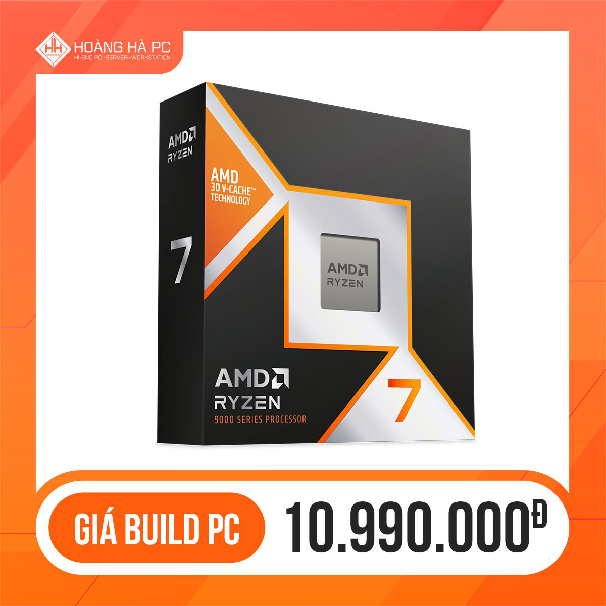 CPU AMD Ryzen 7 9800X3D (Up 5.2 GHz, 8 Nhân 16 Luồng, 96MB Cache