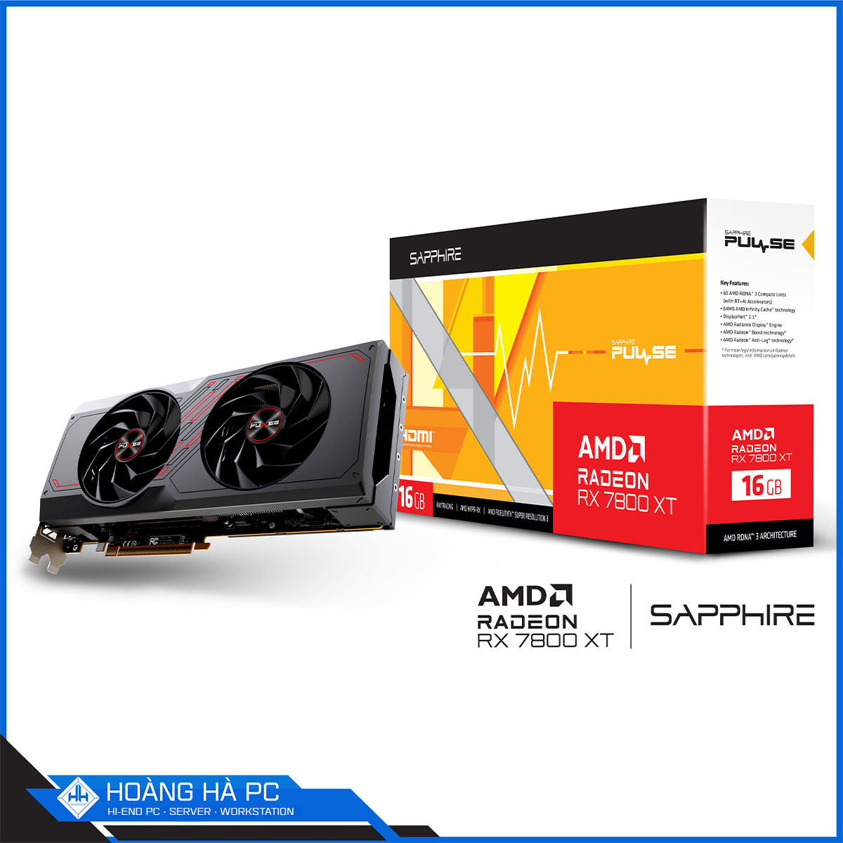 VGA SAPPHIRE PULSE AMD RADEON RX 7800 XT 16GB GDDR6