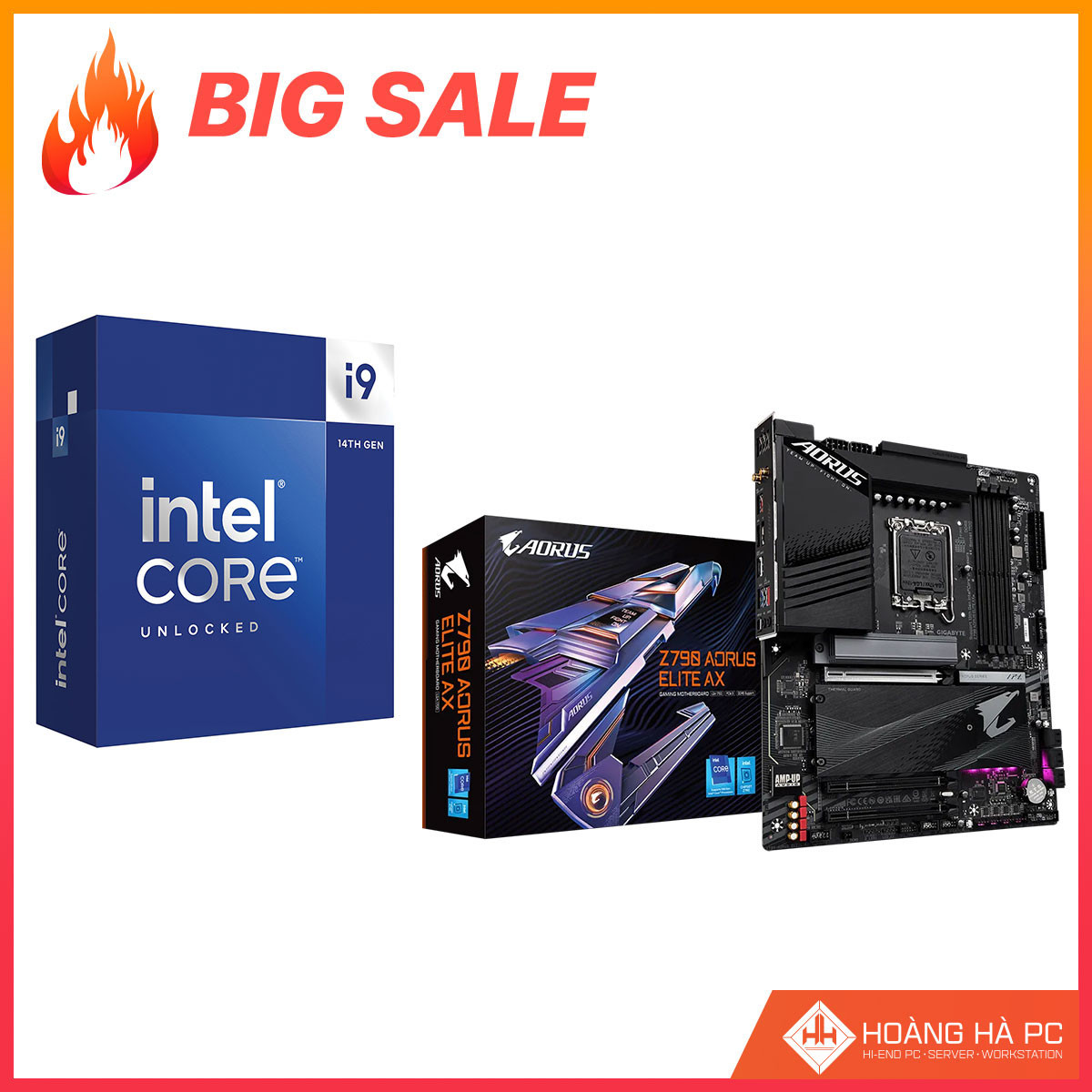 COMBO CPU INTEL CORE i9 14900K + MAIN GIGABYTE Z790 AORUS ELITE AX D5