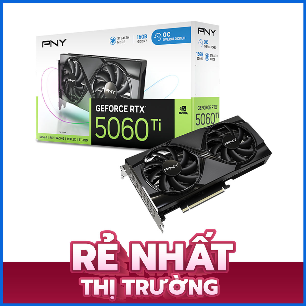 VGA PNY GEFORCE RTX 5060 Ti 16GB OC DUAL FAN (GDDR7, 128-bit, HDMI